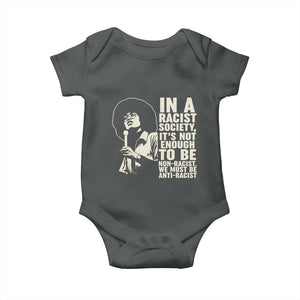 Angela Davis Inspirational Quote Baby Onesie TS14 Dark Heather Print Your Wear