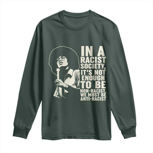 Angela Davis Inspirational Quote Long Sleeve Shirt TS14 Dark Forest Green Print Your Wear