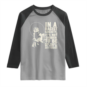 Angela Davis Inspirational Quote Raglan Shirt TS14 Sport Gray Black Print Your Wear