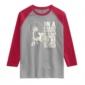 Angela Davis Inspirational Quote Raglan Shirt TS14 Sport Gray Red Print Your Wear