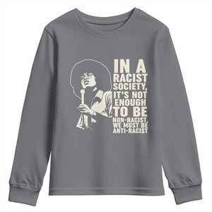 Angela Davis Inspirational Quote Youth Sweatshirt TS14 Charcoal Print Your Wear