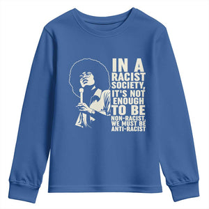 Angela Davis Inspirational Quote Youth Sweatshirt TS14 Royal Blue Print Your Wear