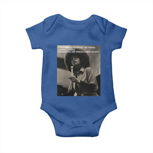 Angela Davis Inspirational Quote Baby Onesie Black History Month TS14 Royal Blue Print Your Wear