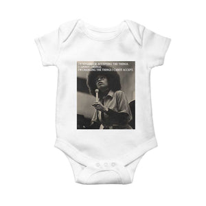 Angela Davis Inspirational Quote Baby Onesie Black History Month TS14 White Print Your Wear