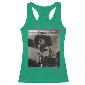 Angela Davis Inspirational Quote Racerback Tank Top Black History Month TS14 Irish Green Print Your Wear