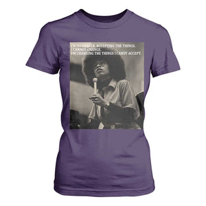 Angela Davis Inspirational Quote T Shirt For Women Black History Month TS14 Purple Print Your Wear