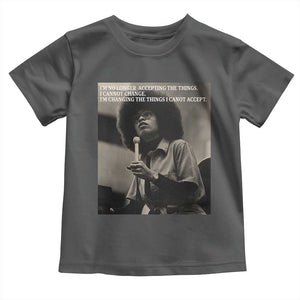 Angela Davis Inspirational Quote Toddler T Shirt Black History Month TS14 Dark Heather Print Your Wear