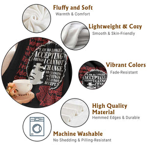 Angela Davis Inspirational Quote Throw Blanket Black History Month TS14 Print Your Wear