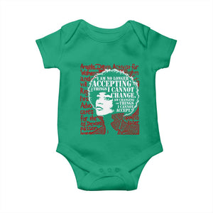 Angela Davis Inspirational Quote Baby Onesie Black History Month TS14 Irish Green Print Your Wear