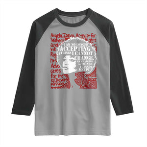 Angela Davis Inspirational Quote Raglan Shirt Black History Month TS14 Sport Gray Black Print Your Wear