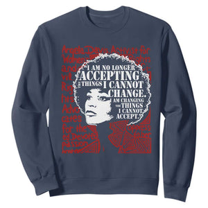 Angela Davis Inspirational Quote Sweatshirt Black History Month TS14 Navy Print Your Wear