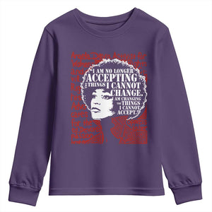 Angela Davis Inspirational Quote Youth Sweatshirt Black History Month TS14 Purple Print Your Wear