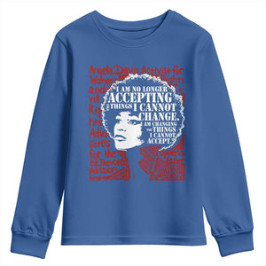 Angela Davis Inspirational Quote Youth Sweatshirt Black History Month TS14 Royal Blue Print Your Wear