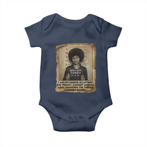 Angela Davis Inspirational Quote Baby Onesie Black History Melanin TS14 Navy Print Your Wear