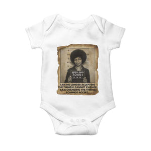Angela Davis Inspirational Quote Baby Onesie Black History Melanin TS14 White Print Your Wear