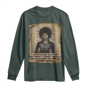 Angela Davis Inspirational Quote Long Sleeve Shirt Black History Melanin TS14 Dark Forest Green Print Your Wear