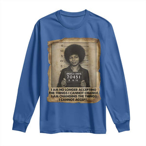 Angela Davis Inspirational Quote Long Sleeve Shirt Black History Melanin TS14 Royal Blue Print Your Wear