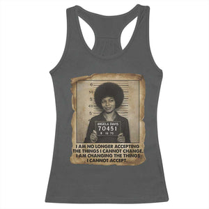 Angela Davis Inspirational Quote Racerback Tank Top Black History Melanin TS14 Dark Heather Print Your Wear