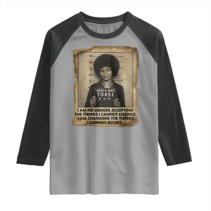 Angela Davis Inspirational Quote Raglan Shirt Black History Melanin TS14 Sport Gray Black Print Your Wear