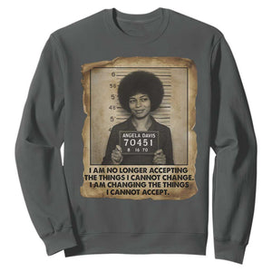 Angela Davis Inspirational Quote Sweatshirt Black History Melanin TS14 Dark Heather Print Your Wear