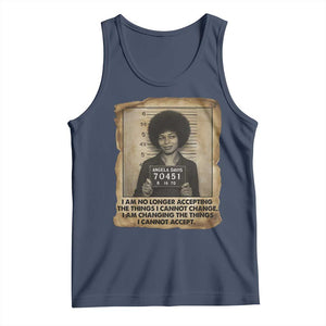 Angela Davis Inspirational Quote Tank Top Black History Melanin TS14 Navy Print Your Wear