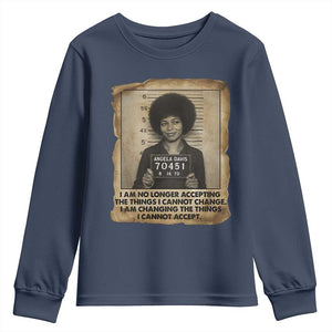 Angela Davis Inspirational Quote Youth Sweatshirt Black History Melanin TS14 Navy Print Your Wear