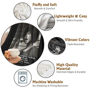 Angela Davis Inspirational Quote Throw Blanket Black History African Pride Power TS14 Print Your Wear