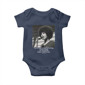 Angela Davis Inspirational Quote Baby Onesie Black History African Pride Power TS14 Navy Print Your Wear