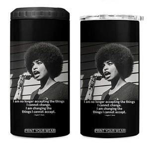 Angela Davis Inspirational Quote 4 in 1 Can Cooler Tumbler Black History African Pride Power TS14 One Size: 16 oz Black Print Your Wear
