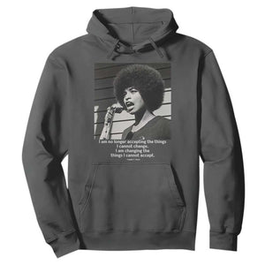 Angela Davis Inspirational Quote Hoodie Black History African Pride Power TS14 Dark Heather Print Your Wear