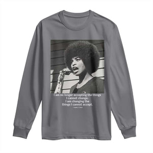 Angela Davis Inspirational Quote Long Sleeve Shirt Black History African Pride Power TS14 Charcoal Print Your Wear