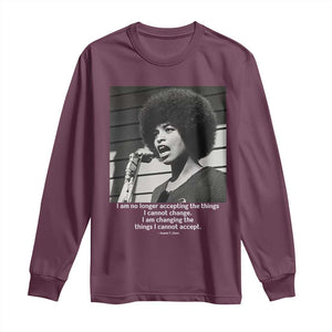 Angela Davis Inspirational Quote Long Sleeve Shirt Black History African Pride Power TS14 Maroon Print Your Wear