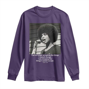 Angela Davis Inspirational Quote Long Sleeve Shirt Black History African Pride Power TS14 Purple Print Your Wear