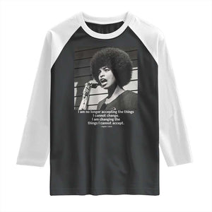 Angela Davis Inspirational Quote Raglan Shirt Black History African Pride Power TS14 Black White Print Your Wear