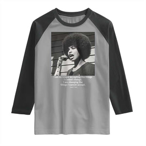 Angela Davis Inspirational Quote Raglan Shirt Black History African Pride Power TS14 Sport Gray Black Print Your Wear