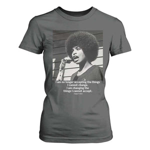 Angela Davis Inspirational Quote T Shirt For Women Black History African Pride Power TS14 Dark Heather Print Your Wear