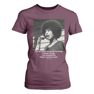 Angela Davis Inspirational Quote T Shirt For Women Black History African Pride Power TS14 Maroon Print Your Wear