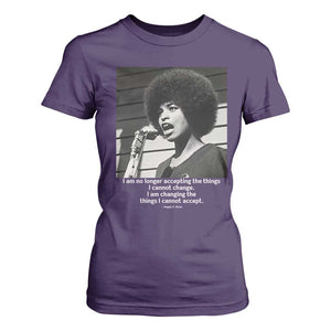 Angela Davis Inspirational Quote T Shirt For Women Black History African Pride Power TS14 Purple Print Your Wear