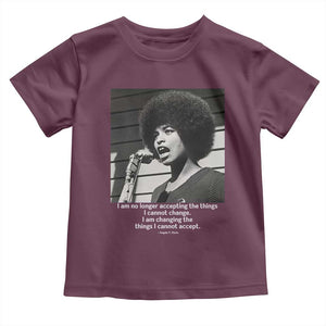 Angela Davis Inspirational Quote Toddler T Shirt Black History African Pride Power TS14 Maroon Print Your Wear