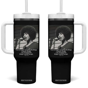 Angela Davis Inspirational Quote Tumbler With Handle Black History African Pride Power TS14 One Size: 40 oz Black Print Your Wear