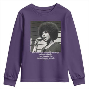 Angela Davis Inspirational Quote Youth Sweatshirt Black History African Pride Power TS14 Purple Print Your Wear
