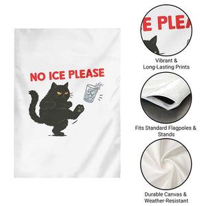 No Ice Please Garden Flag Funny Black Cat Abolish ICE Meme Protest TS14 Print Your Wear