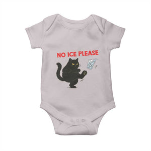 No Ice Please Baby Onesie Funny Black Cat Abolish ICE Meme Protest TS14 Ice Gray Print Your Wear