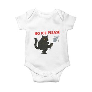 No Ice Please Baby Onesie Funny Black Cat Abolish ICE Meme Protest TS14 White Print Your Wear