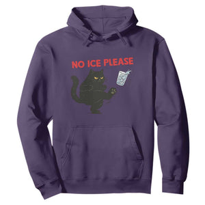 No Ice Please Hoodie Funny Black Cat Abolish ICE Meme Protest TS14 Purple Print Your Wear