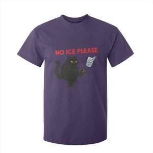 No Ice Please T Shirt For Kid Funny Black Cat Abolish ICE Meme Protest TS14 Purple Print Your Wear