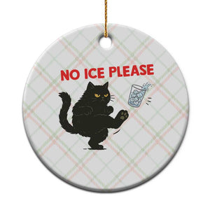No Ice Please Ceramic Ornament Funny Black Cat Abolish ICE Meme Protest TS14 1pc Christmas Plaid Print Your Wear