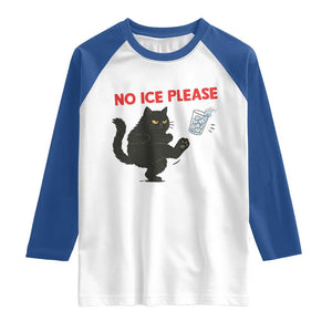 No Ice Please Raglan Shirt Funny Black Cat Abolish ICE Meme Protest TS14 White Royal Print Your Wear
