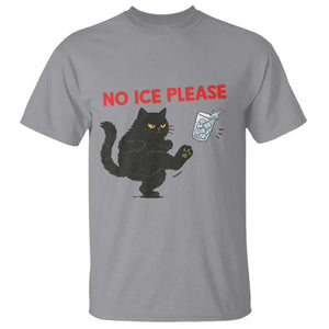No Ice Please T Shirt Funny Black Cat Abolish ICE Meme Protest TS14 Sport Gray Print Your Wear