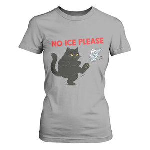 No Ice Please T Shirt For Women Funny Black Cat Abolish ICE Meme Protest TS14 Sport Gray Print Your Wear